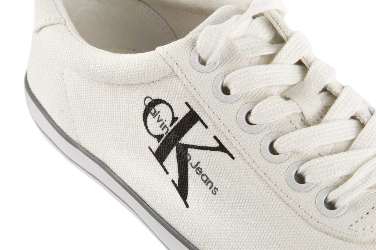 Trampki calvin klein jeans oscar canvas white, biały, materiał 11