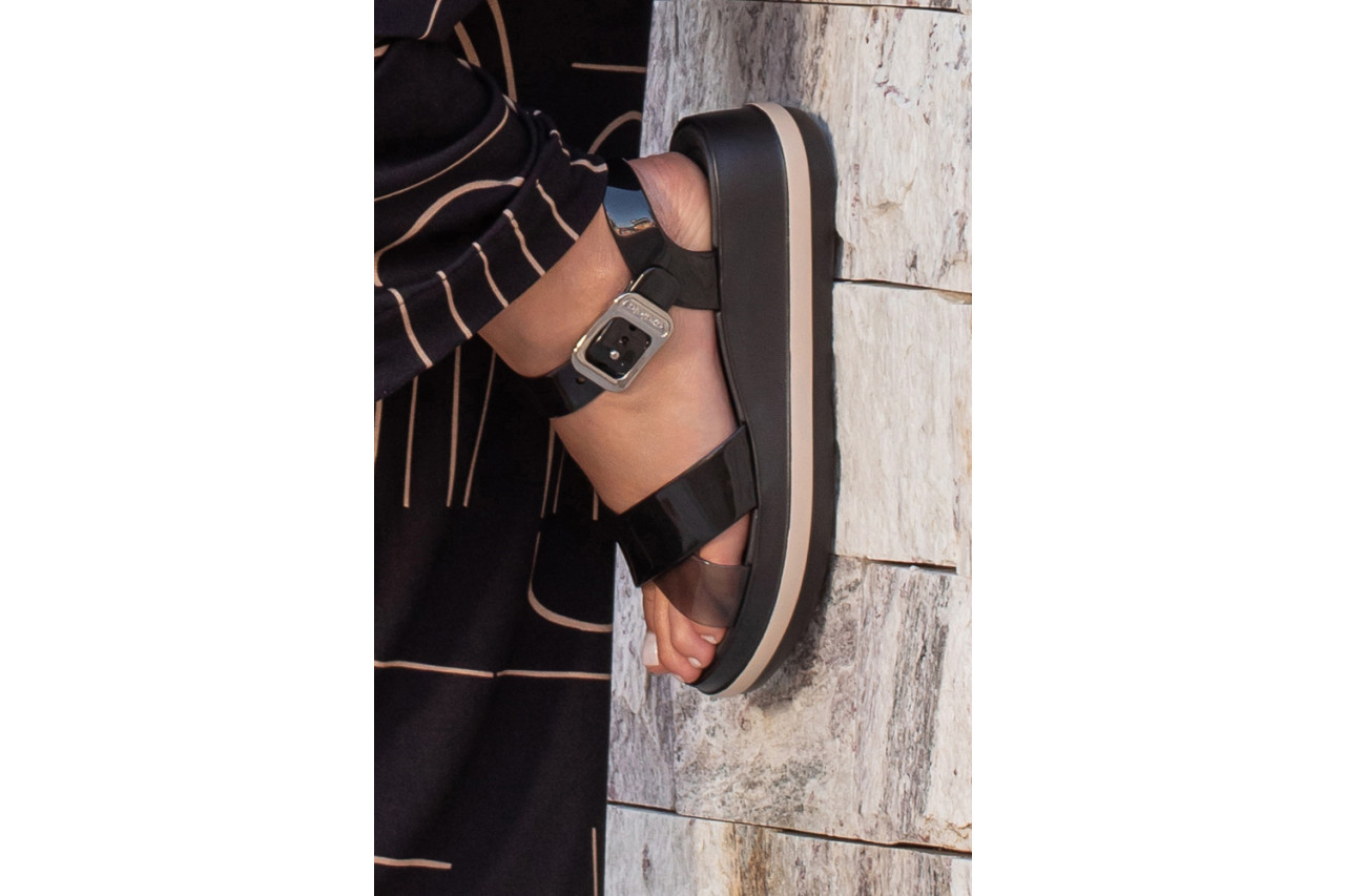 Sandały azaleia marie sandal plat fem black 198049, czarny, tworzywo - sandały - buty damskie - kobieta 12