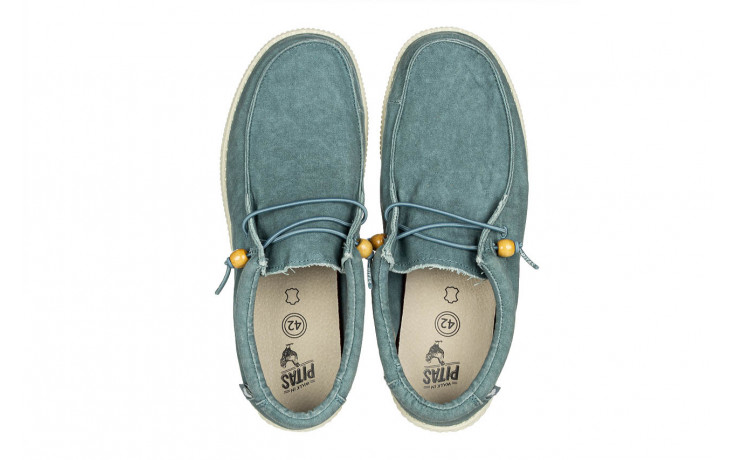 Półbuty walk in pitas wp150 wallabi washed aqua 003320, niebieski, materiał 4