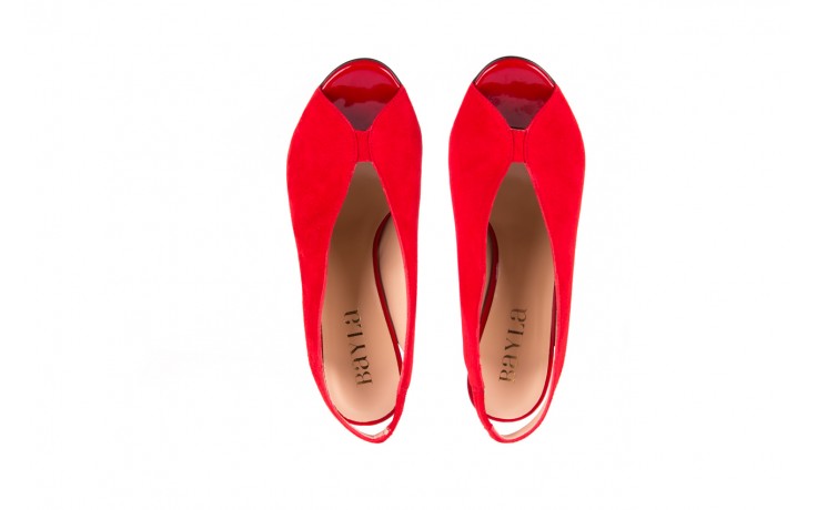 Sandały bayla-056 8043-28 czerwone sandały, skóra naturalna  - bayla exclusive - trendy - kobieta 4